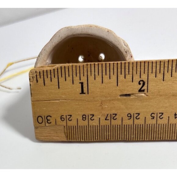 Ceramic Christmas Bell Ornament Miniature Candle & Holly Vintage 1.75" Tall - Picture 6 of 6